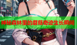 神秘森林里的蘑菇奇迹生长瞬间