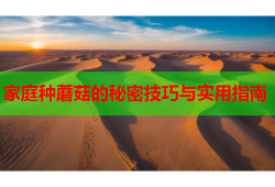 家庭种蘑菇的秘密技巧与实用指南
