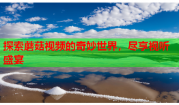 探索蘑菇视频的奇妙世界，尽享视听盛宴