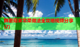 鲜蘑菇家常菜做法全攻略视频分享(2)