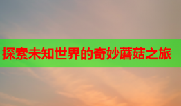 探索未知世界的奇妙蘑菇之旅