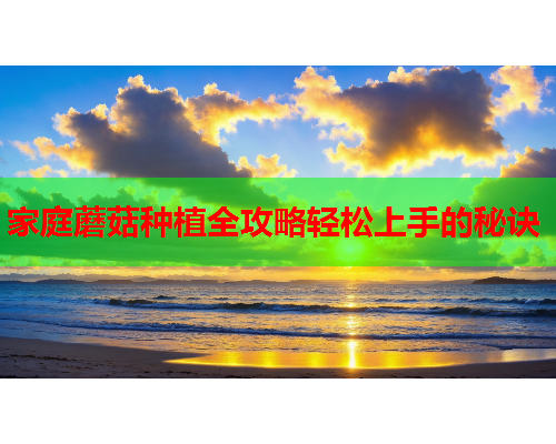 家庭蘑菇种植全攻略轻松上手的秘诀